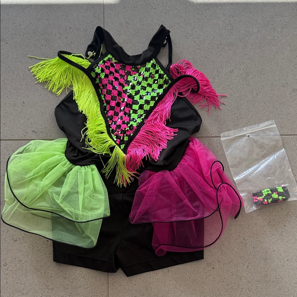 Like new Revolution dance costume, one piece with shorts